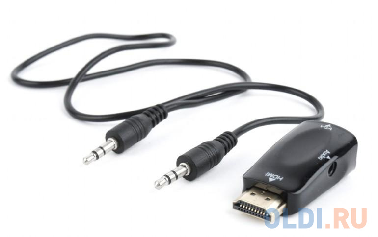 Переходник HDMI VGA Bion BXP-A-HDMI-VGA-02 круглый черный переходник для дюралайта teamprof tpf ec2 015 dl s w