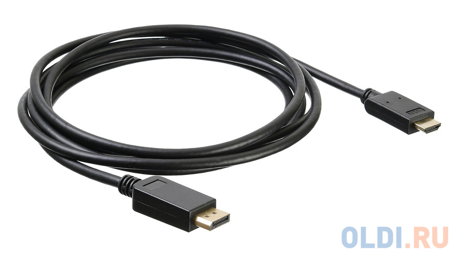 Кабель DisplayPort HDMI 3м Бюрократ BHP DPP_HDMI-3 круглый черный