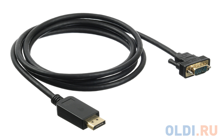 Кабель VGA DisplayPort 2м Бюрократ BHP DPP_VGA-2 круглый черный Вид№3