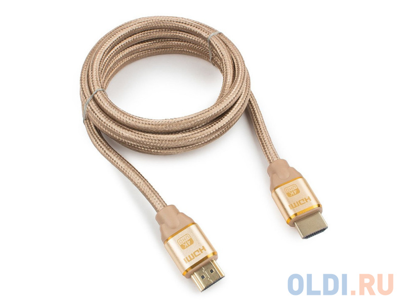 

Кабель HDMI Cablexpert, серия Gold, 1,8 м, v1.4, M/M, золотой, позол.разъемы, алюминиевый CC-G-HDMI03-1.8M