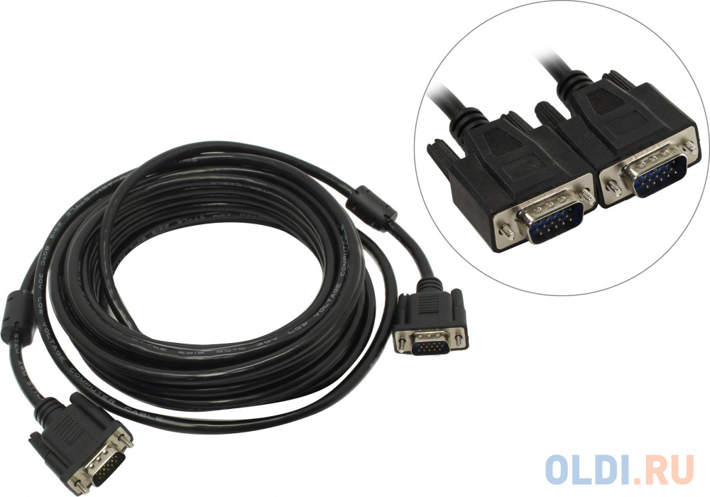 Кабель VGA 7м 5bites APC-133-075 круглый черный кабель type c 5bites tc201 05 круглый