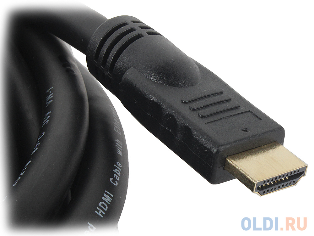 Кабель HDMI Gembird/Cablexpert, 20м, v1.4, 19M/19M, черный, позол.разъемы, экран, пакет  CC-HDMI4-20M фото