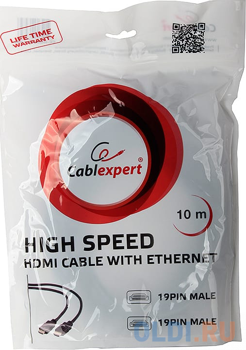 Кабель HDMI Gembird/Cablexpert, 10м, v2.0, 19M/19M, черный, позол.разъемы, экран, пакет  CC-HDMI4-10M Вид№3