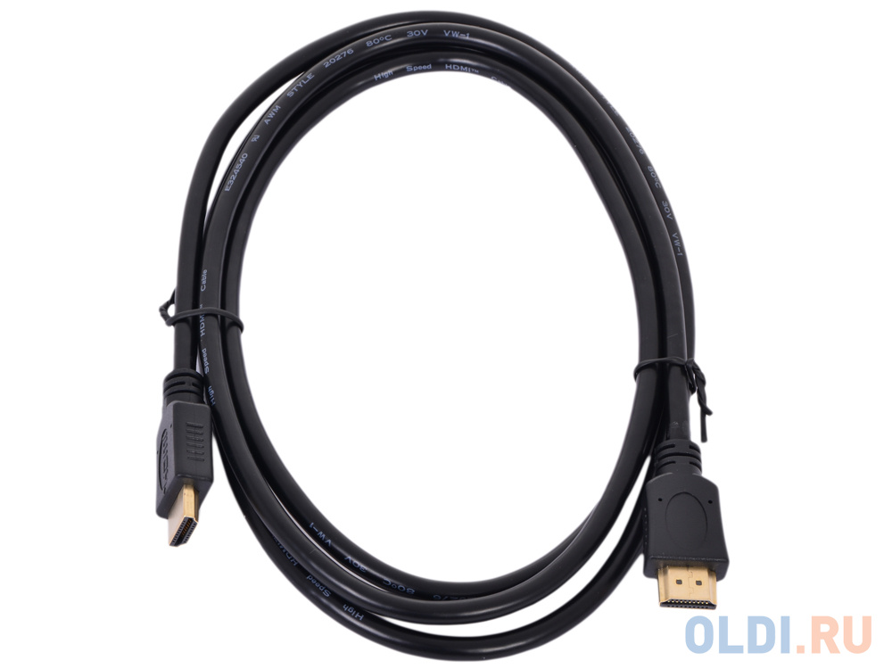 Кабель HDMI Cablexpert, 1.8м, v2.0, 19M/19M, черный, позол.разъемы, экран, пакет CC-HDMI4-6 - фото 2
