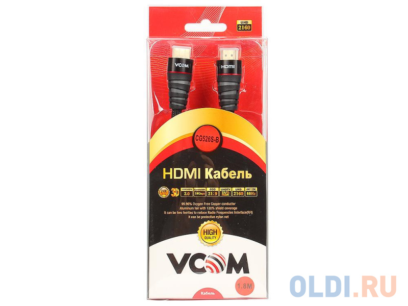 

Кабель VCOM HDMI 19M/M ver 2.0 ,1.8m <CG526S-1.8MB Blister