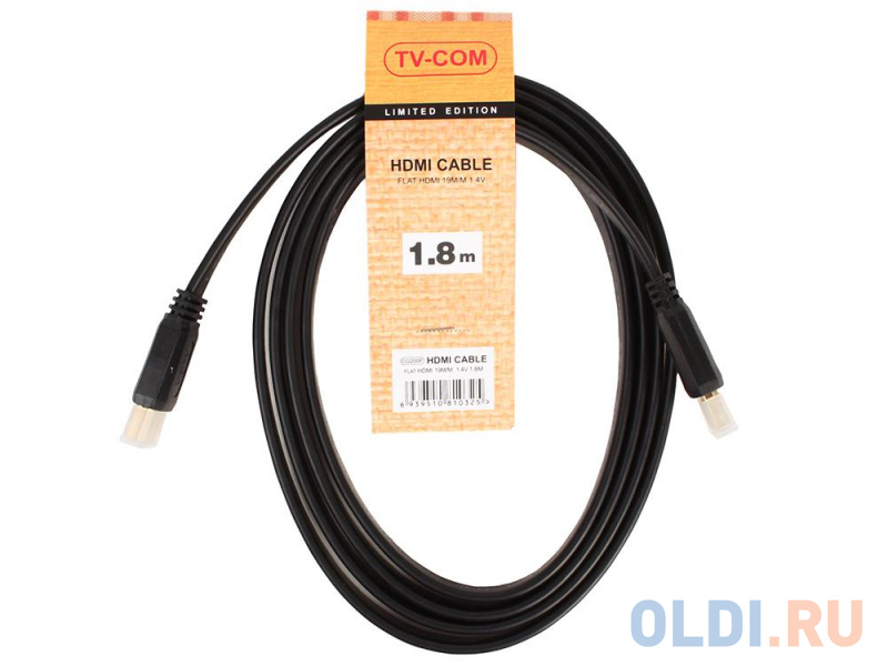 

Кабель HDMI 19M/M 1.4V плоский 1.8m TV-COM <CG200F-1.8M