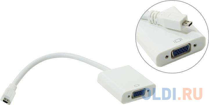 

Переходник HDMI VGA 0.7м VCOM Telecom TA593 круглый белый