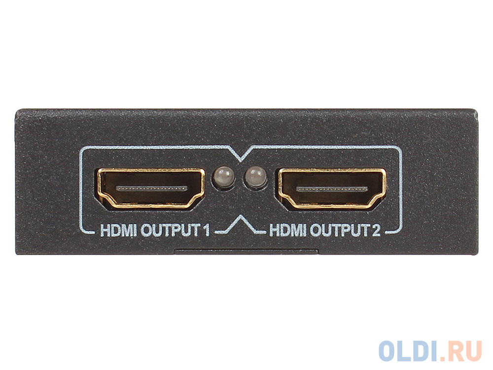 Разветвитель HDMI 4K Orient HSP0102HN, 1->2, HDMI 1.4/3D, UHDTV 4K(3840x2160)/HDTV1080p/1080i/720p, HDCP1.2, внешний БП-зарядник 1xUSB 5В/1A, метал