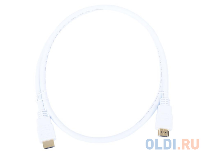 Кабель HDMI 19M/M ver 2.0, 1М, белый  Aopen <ACG711W-1M фото