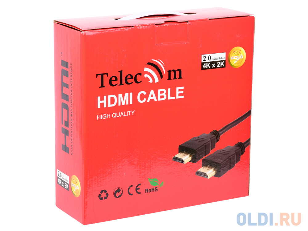 Кабель HDMI 20м TELECOM TCG200F-20M круглый черный Вид№3