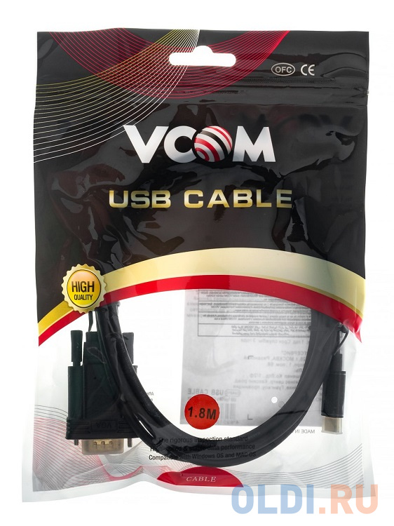 Кабель-адаптер USB 3.1 Type-Cm --> VGA(M) 1080@60Hz, 1.8M VCOM <CU421C-1.8M> фото