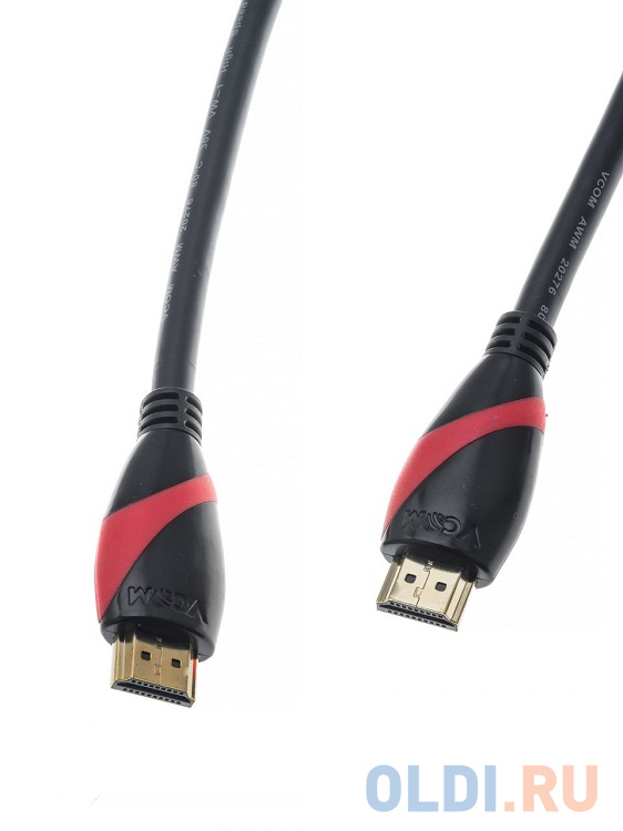 Кабель HDMI 19M/M ver. 2.0 black red, 0.5m VCOM <CG525-R-0.5> - фото 2