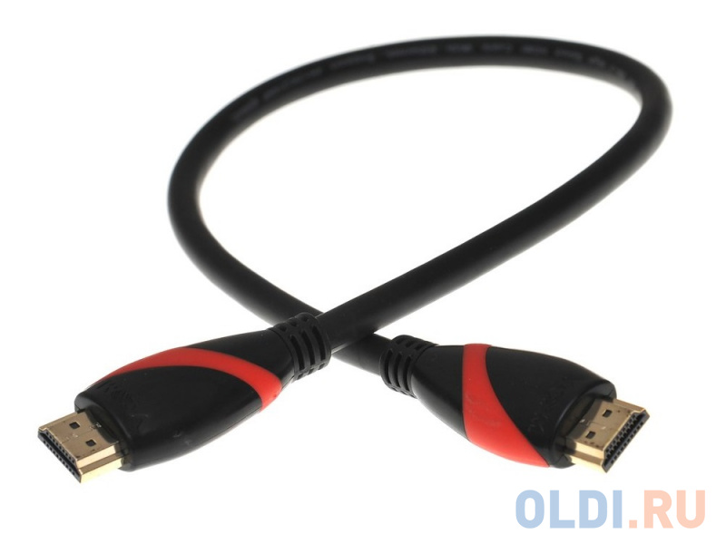 Кабель HDMI 19M/M ver. 2.0 black red, 0.5m VCOM <CG525-R-0.5> - фото 3