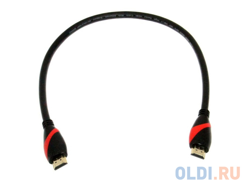 Кабель HDMI 19M/M ver. 2.0 black red, 0.5m VCOM <CG525-R-0.5> - фото 4