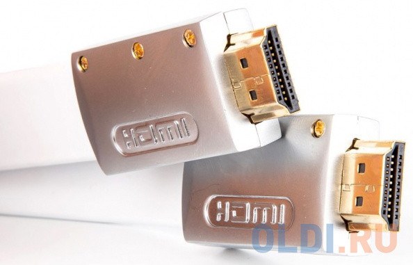 Кабель HDMI 19M/M ver 2.0, 1.8M, AOpen  ACG568F-S-1.8M  серебряно-белый Flat - фото 3