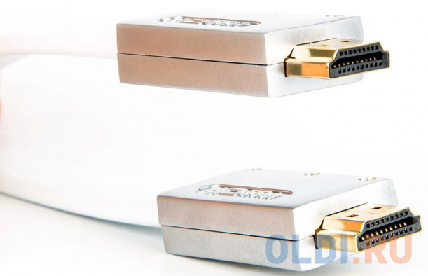 Кабель HDMI 19M/M ver 2.0, 3M, AOpen  ACG568F-S-3M  серебряно-белый Flat - фото 2