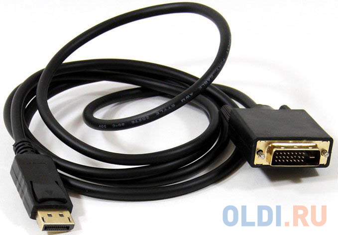 Кабель-переходник DisplayPort M --- DVI M  1,8м VCOM  CG606-1.8M кабель переходник displayport m dvi m 1 8м vcom cg606 1 8m