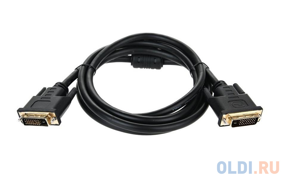 Кабель DVI-D--DVI-D Dual link 25M/25M, экран, феррит.кольца, 1.8м Telecom <TCG441D-1.8M кабель dvi 1 8 м dvi d dual link 24 pin пакет