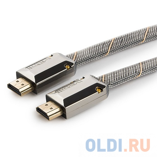 Кабель HDMI Cablexpert, серия Platinum, 1,8 м, v2.0, M/M, плоский, позол.разъемы, метал. корпус, нейлоновая оплетка, блистер CC-P-HDMI04-1.8M