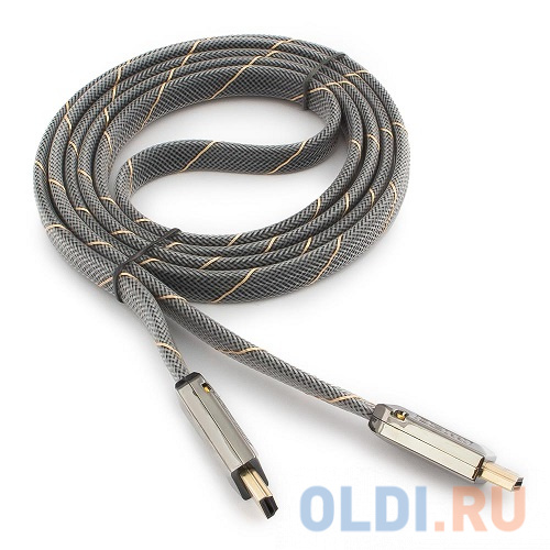 Кабель HDMI Cablexpert, серия Platinum, 1,8 м, v2.0, M/M, плоский, позол.разъемы, метал. корпус, нейлоновая оплетка, блистер CC-P-HDMI04-1.8M фото