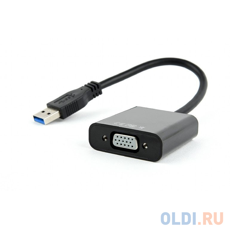 Видеоадаптер (конвертер) USB 3.0 -- VGA Cablexpert, черный