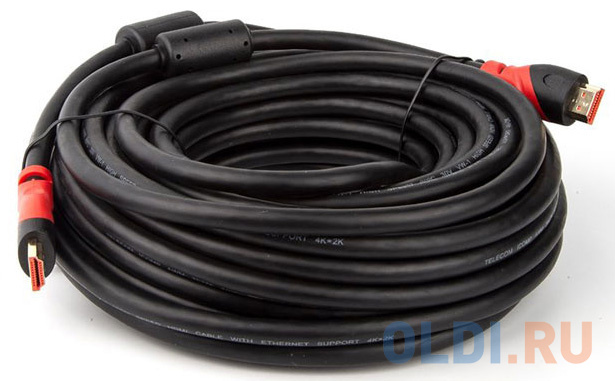Кабель HDMI 15м TELECOM TCG220F-15M круглый черный фото