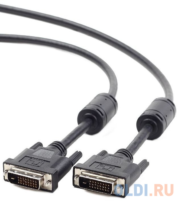 Кабель DVI-DVI 10м Dual Link Gembird экранированный ферритовые кольца черный CC-DVI2-BK-10M