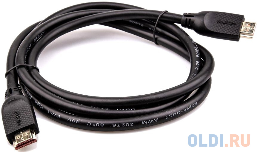 Кабель HDMI 1.5м AOpen ACG517-1.5M круглый черный кабель hdmi 7 5м aopen acg711dw 7 5m круглый белый