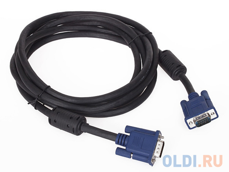 Кабель VGA 5м VCOM Telecom VVG6448-5MO круглый черный Кабель VGA 5м VCOM Telecom VVG6448-5MO круглый черный фото