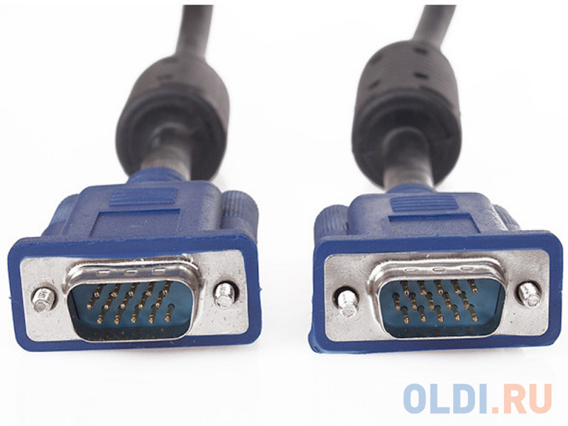 Кабель VGA 5м VCOM Telecom VVG6448-5MO круглый черный Кабель VGA 5м VCOM Telecom VVG6448-5MO круглый черный фото