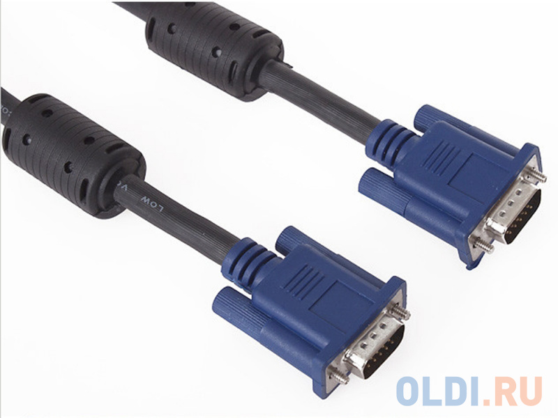 Кабель VGA 5м VCOM Telecom VVG6448-5MO круглый черный фото