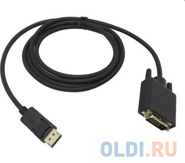 Переходник DisplayPort DVI 1.8м Exegate EX-CC-DPM-DVIM-1.8 круглый черный EX284908RUS кабель dvi 5м exegate ex257296rus круглый