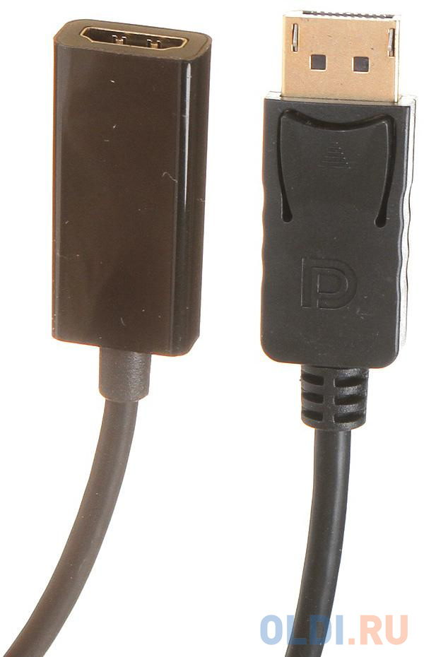 Переходник HDMI DisplayPort 0.15м Exegate EX-DPM-HDMIF-0.15 круглый черный EX284921RUS переходник hdmi m hdmi f угловой 90° vcom ca320