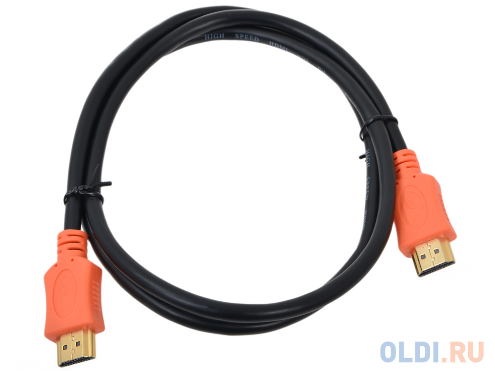 Кабель HDMI Gembird/Cablexpert, 1м, v2.0, 19M/19M, серия Light, черный, позол.разъемы, кабель hdmi gembird cablexpert 1м v1 4 19m 19m плоский кабель позол разъ cc hdmi4f 1m