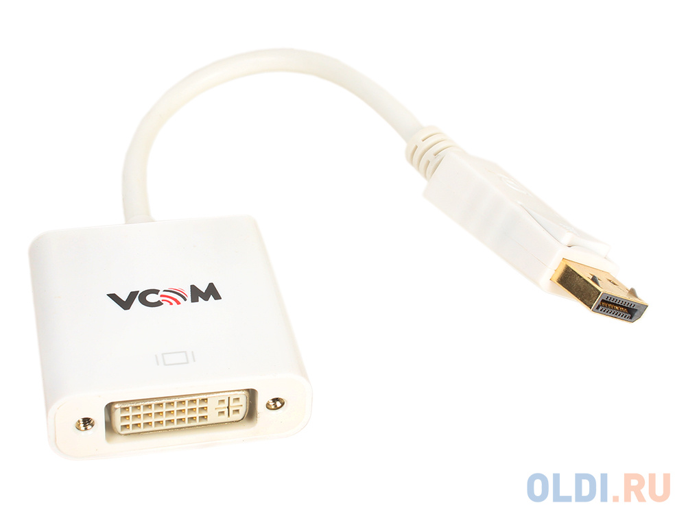 Кабель-переходник VCOM DisplayPort M- DVI F  0.15м <CG602 кабель переходник vcom displayport m dvi f 0 15м cg602