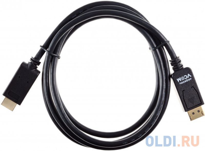 Кабель HDMI DisplayPort 1.8м VCOM Telecom CG609-1.8M круглый черный Кабель HDMI DisplayPort 1.8м VCOM Telecom CG609-1.8M круглый черный фото