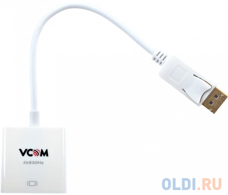 Переходник HDMI DisplayPort 0.2м VCOM Telecom CG601-4K3 круглый белый Переходник HDMI DisplayPort 0.2м VCOM Telecom CG601-4K3 круглый белый фото