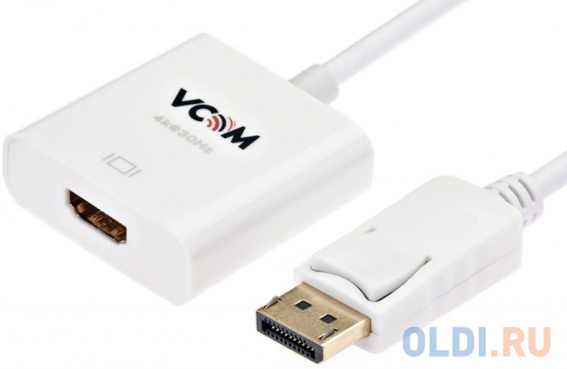 Переходник HDMI DisplayPort 0.2м VCOM Telecom CG601-4K3 круглый белый Переходник HDMI DisplayPort 0.2м VCOM Telecom CG601-4K3 круглый белый фото