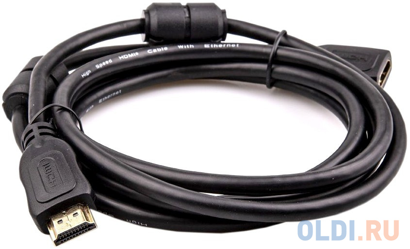 Удлинитель HDMI 2м TELECOM TCG200MF-2M круглый черный бытовой удлинитель volsten