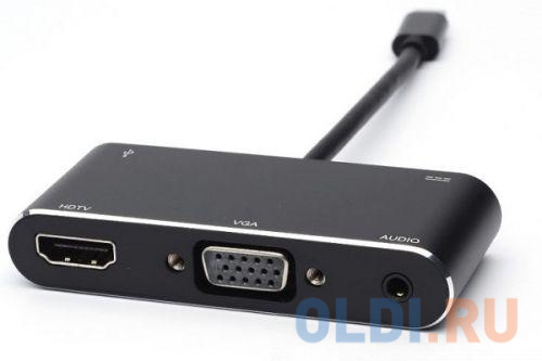 Переходник HDMI VGA 0.1м Atcom AT2810 круглый черный переходник hdmi f hdmi m 5bites поворотный позолоченные контакты hh1004g