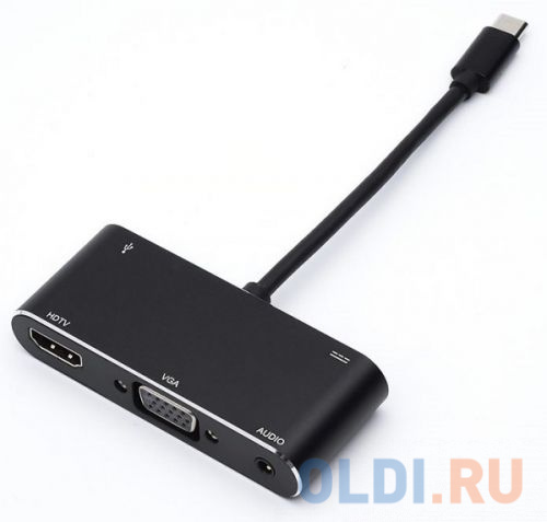 Переходник HDMI VGA 0.1м Atcom AT2810 круглый черный фото