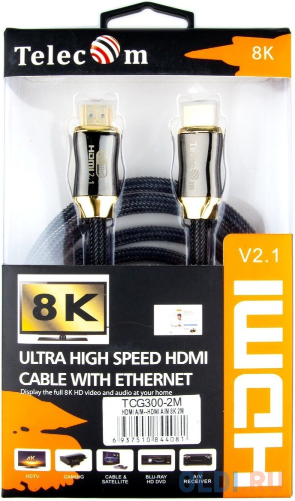 Кабель HDMI 2м TELECOM TCG300-2M круглый черный - фото 3