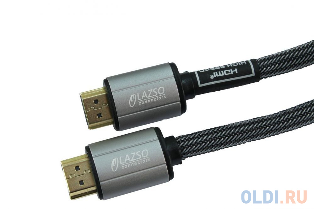 Кабель видео LAZSO WH-111-B HDMI (m)/HDMI (m) 1м. Позолоченные контакты черный - фото 1