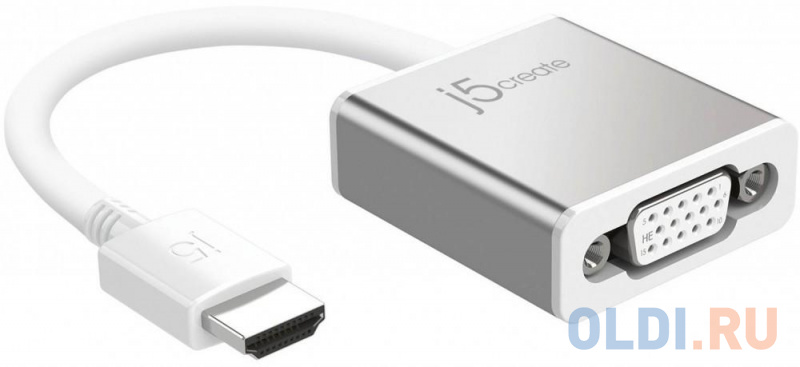 

Переходник HDMI VGA 0.1м j5create JDA213S круглый серебристый