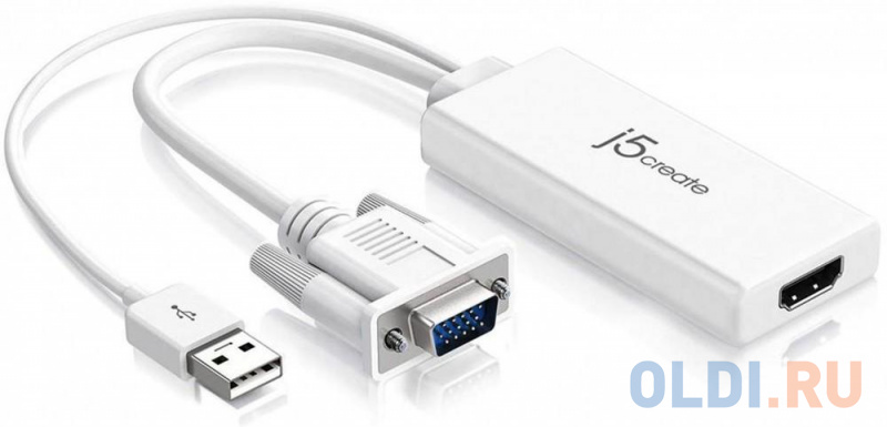 

Переходник HDMI VGA 0.17м j5create JDA214 круглый белый