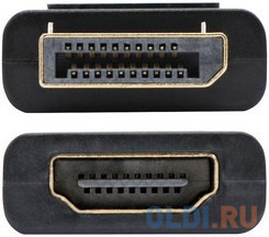 Переходник HDMI DisplayPort VCOM Telecom CA331 плоский черный Переходник HDMI DisplayPort VCOM Telecom CA331 плоский черный фото