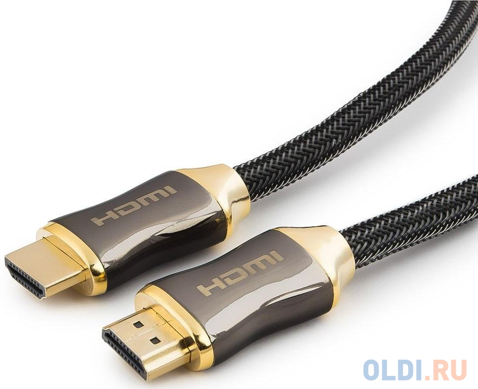 Кабель HDMI Cablexpert, серия Platinum, 4,5 м, v2.0, M/M, позол.разъемы, титановый металлический корпус, нейлоновая оплетка, блистер (CC-P-HDMI03-4.5M кабель hdmi 15м cablexpert ccf2 hdmi4 15m круглый