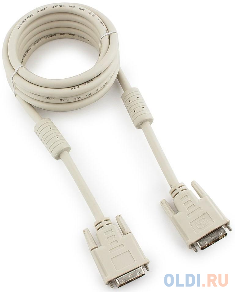 Кабель DVI 1.8м BION BNCC-DVI2-6C круглый белый кабель hdmi 1м bion bn hdmi2mm 1m круглый