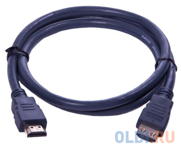 Кабель HDMI 1м Wize CP-HM-HM-1M круглый темно-серый - фото 2