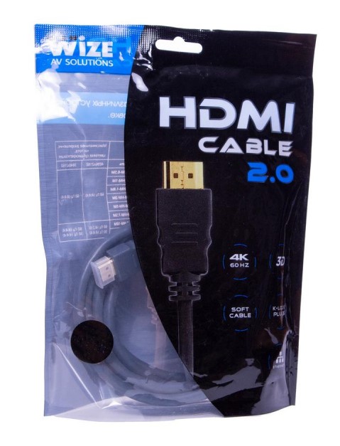 Кабель HDMI 1м Wize CP-HM-HM-1M круглый темно-серый Вид№3